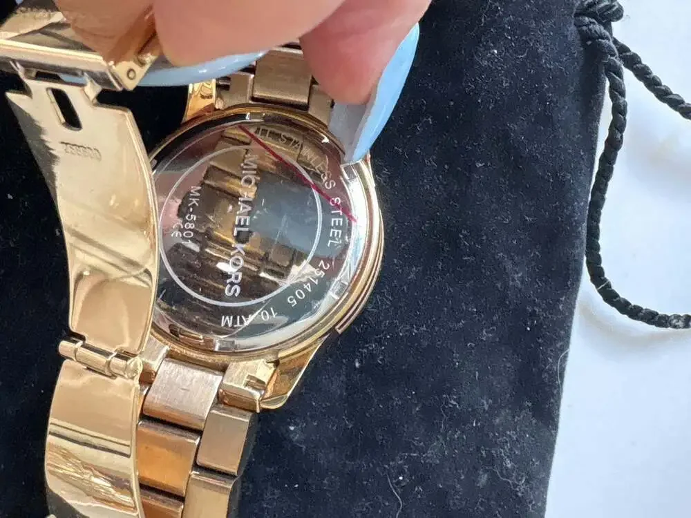 Michael Kors MK5801 Runway Gold Tone Stainless Steel Pink Dial Watch